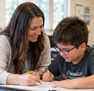 Representative adult providing individualized support to a student
