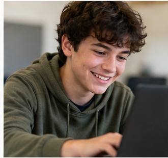Representative high school student engaged in learning