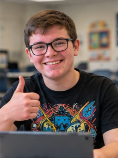 Representative student using technology with growing independence