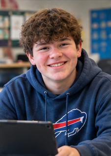 Representative high-school student engaged in technology-supported learning
